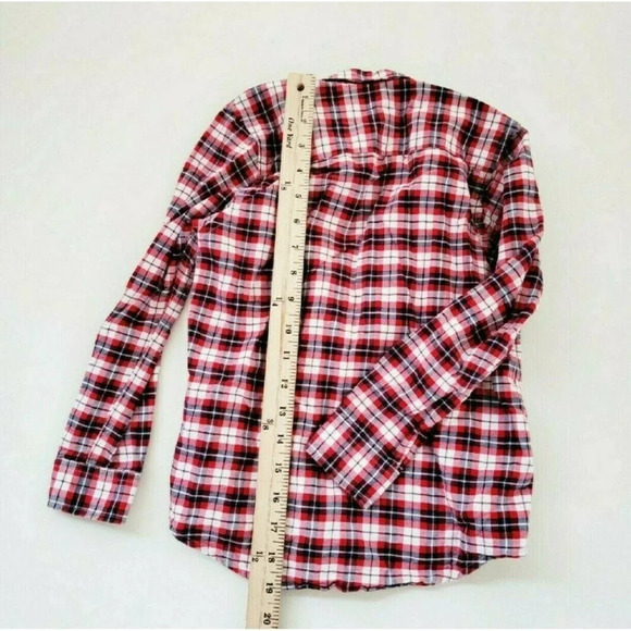 Next Organic Button Up Red & Navy Plaid - Boys 7 YRS - Picture 2 of 4